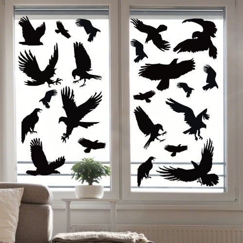 Black bird window clings set - bird,