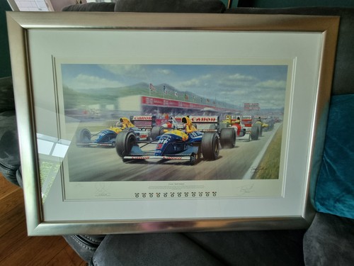 Nigel mansell signed artwork - artwork,