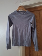 Primark Women's Workout Top Size XS (6-8) Long Sleeve Round Neck Grey