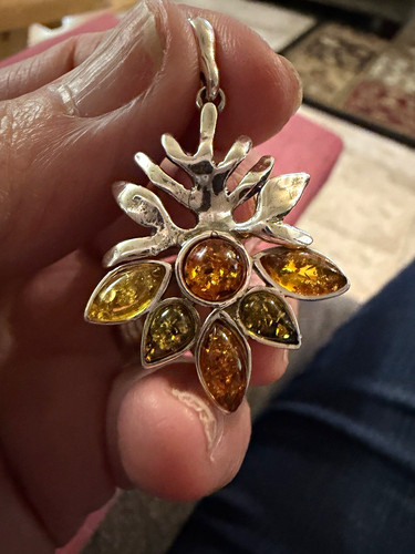 Sterling silver flower - silver,