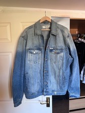 Guess Denim jeans Jacket embroidery Back Blue