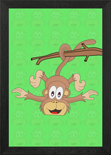 Hanging Monkey Framed Wall Art