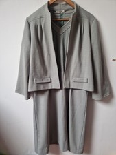 Vintage Berkertex Sage Green Day Dress & Jacket Suit Set Size 14 M