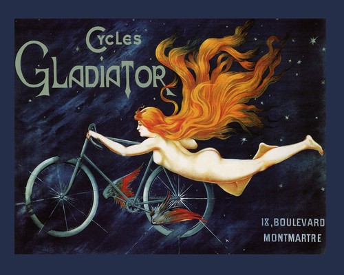 Nude lady bicycle bike cycles - lady,