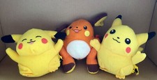 Pokemon Plush Quick Change Poke Ball Toys 1999 Pikachu x2 Raichu Reversible