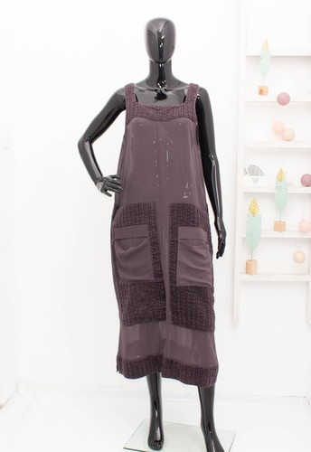 Hebbeding silk midi dress plum - dress,
