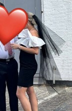 Black diamante short wedding