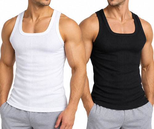 Men vest slim fit ribbed - men's,