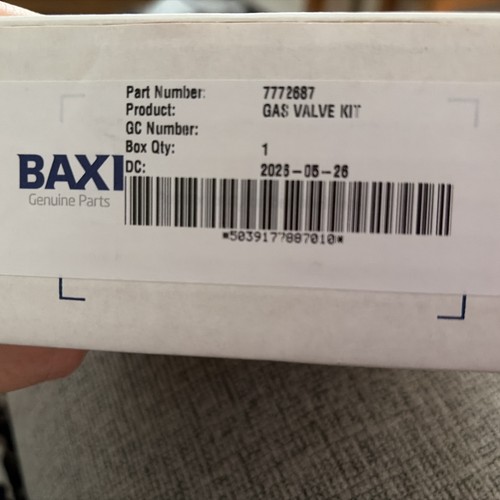 Baxi gas valve kit 7772687 - gas, ga
