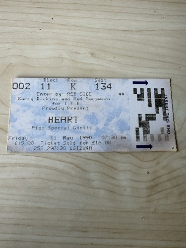 Heart gig concert ticket stub - ticket,