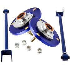 Adjustable Rear Lower Camber Control Arms + Front Camber Plate For BMW 3 E46