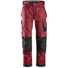 Snickers 3312 Craftsmen Trousers, DuraTwill Chilli Red/Black, 31" Waist 35" Leg-