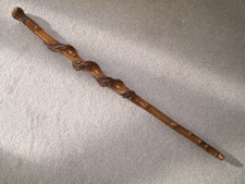 Craftsman Hand Made Carved Entwined Twist Walking Stick Bird Stud Handle 39B