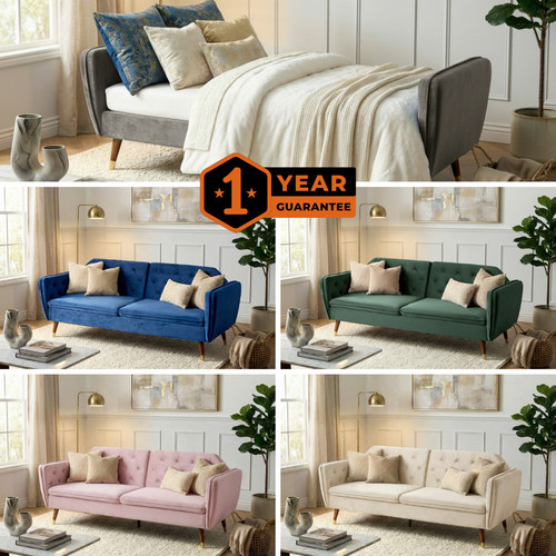 Velvet sofa bed seater click - bed, 3