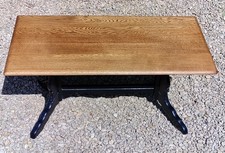 BEAUTIFUL ERCOL SOLID ELM REFECTORY COFFEE TABLE IN PITCH BLACK FARROW & BALL