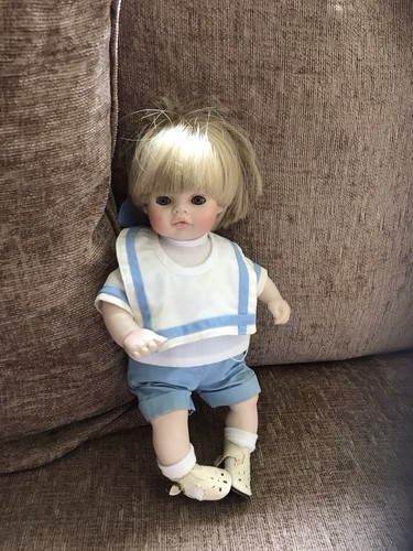 Vintage porcelain doll blonde - porcelain,
