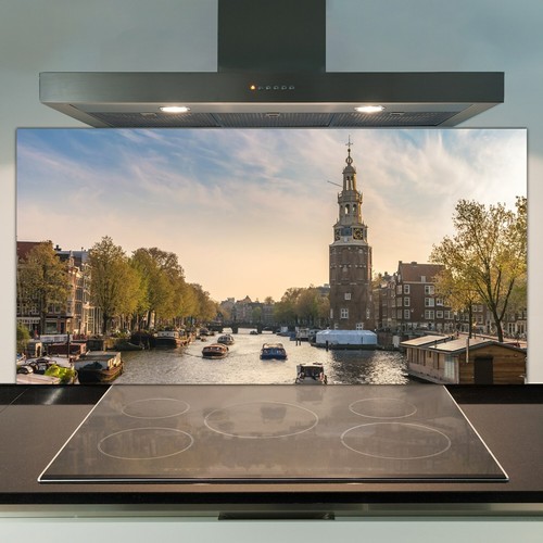 Glass kitchen splashback tile - kitchen,