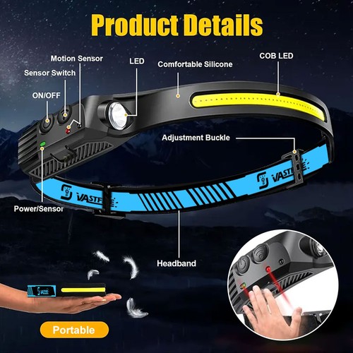 Usb charging headlamp head - usb,