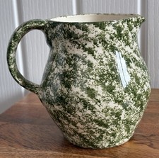 Vintage Ceramic Jug Pitcher Vase Green - By Y Franklin England ‘93 - 5”