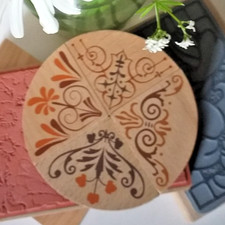 Art Nouveau,Decorative Corner set of 4,Rubber Ink Stamps.Wooden Mount Block.NEW.