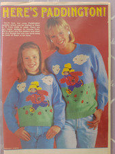 Vintage knitting pattern to make Paddington Bear sweater for children/adults