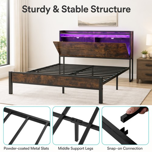 King size metal platform - king,