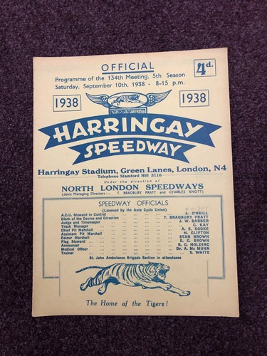 Speedway programme pre war