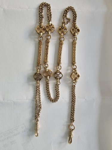 9ct gold albert style necklace - 9ct,