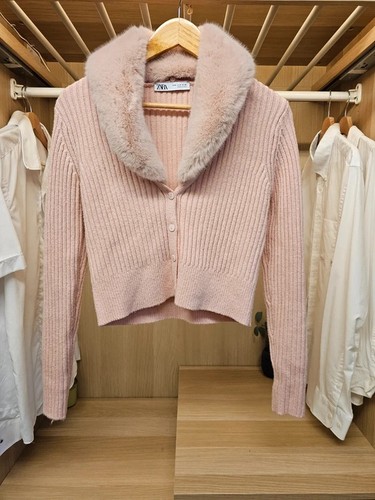 Womens zara pink ribbed knit - ribbed,