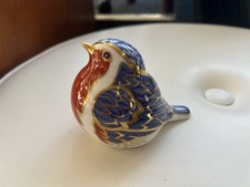 Royal Crown Derby 'Robin' Paperweight  1st Quality Gold Stopper 