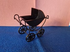 miniature doll house black victorian pram
