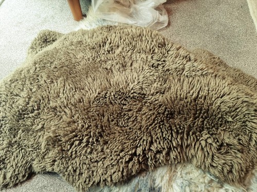 Genuine sheepskin rug caramel - sheepskin,