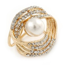 Large white glass pearl - white,