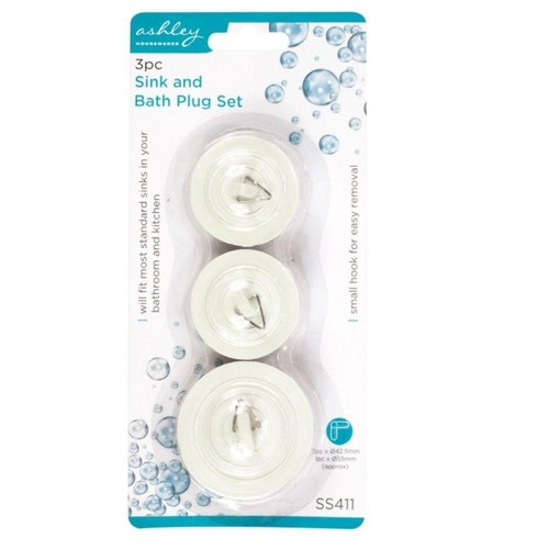 3pc universal sink bath plug - universal,