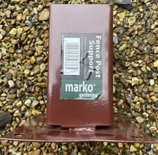 Four Galvanised Brown Square Bolted Down Post Holder 75x75mm