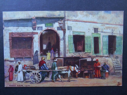 Donkey cart street scene cairo - street,