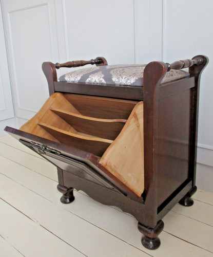 Antique edwardian piano - antique, stool