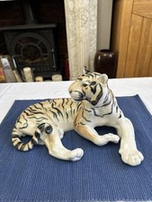 Rare Large Russian Lomonosov Tiger Ceramic Figurine Kitsch Collectible Mcm  Vtg
