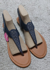 BNWT Lilley Navy sparkle strap sandals Size 8