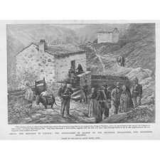CORSICA Gendarmes Searching for the Brigands - Antique Print 1892