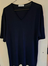 ARTIGIANO V NECK TOP SIZE 18 in DARK NAVY