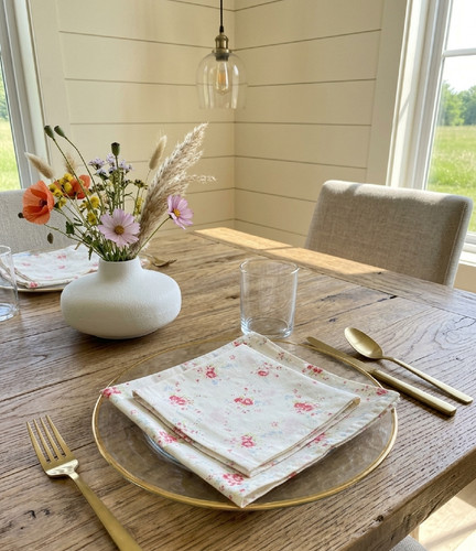 Traditional floral napkins - traditional,