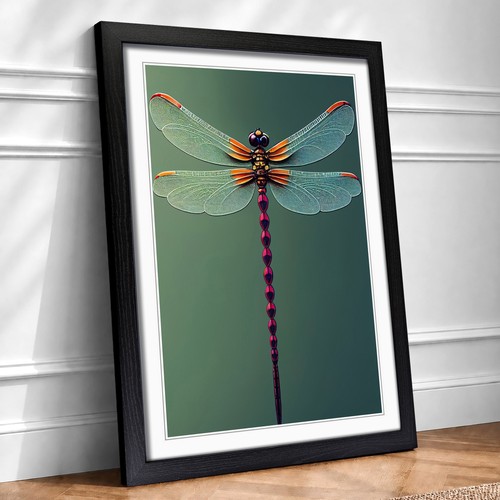 Perfect dragonfly framed - dragonfly, wall