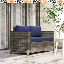 2 Seater Rattan Garden Sofa w/