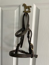 Small Pony English Leather Bridle With Brass Keepers Read Description