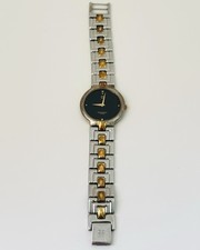 Vintage Givenchy Paris Watch – Swiss Made | Black Dial, Two-Tone Steel/Gold