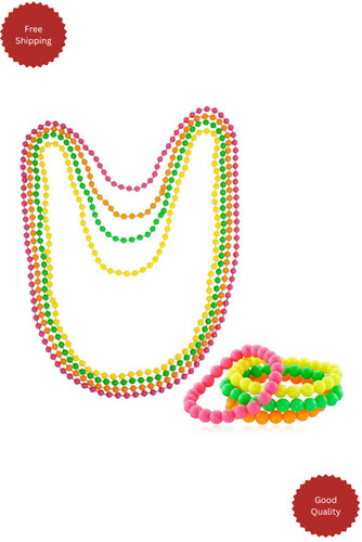 Neon beads necklace bracelet - beads,