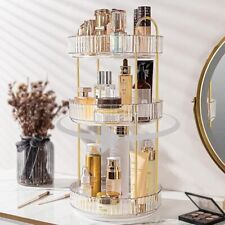 360 Rotating Makeup Organiser 3 Tiers Spinning Skincare Cosmetic Storage Holders