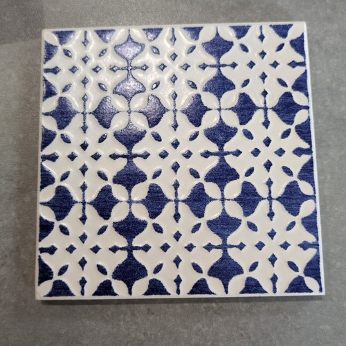 10cm square blue white - square,