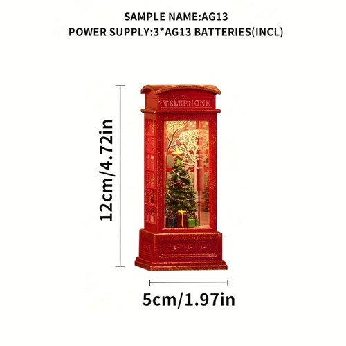 Lighted christmas phone booth - christmas,